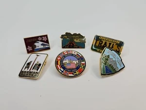 Menge 6 Vintage Hutnadeln Mt St Helens Oregon Alaska Japan Teton Nationalpark Retro - Bild 1 von 8