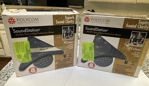 (2) Polycom SoundStation Conference Phone 2201-03308-001 w/ Premier Wall Module - Picture 1 of 8