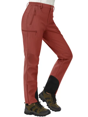 Womens Hiking Pants Fleece Lined Winter Water Resistant Insulated Snow Ski Pants - Image 1 of 4