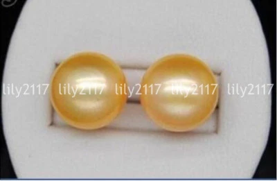 Women's Jewelry Natural Akoya Yellow Freshwater Pearl 925 Silver Stud Earrings - Image 1 of 4