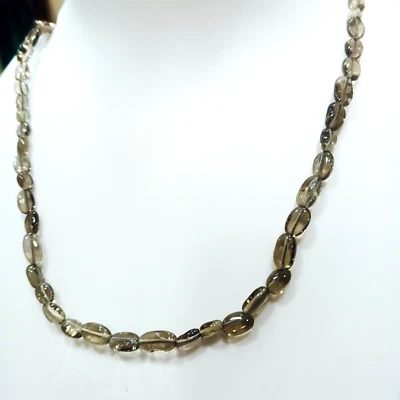 Natural Smoky Quartz Nugget Necklace, Smoky Quartz ,Hand Knotted 18in Stand - Image 1 of 3