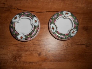 2er Set Chinesischer Porzellan Aschenbecher Floral Vintage Handbemalt - Bild 1 von 2