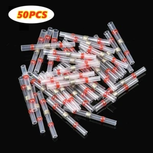 50x Lötverbinder Schrumpfverbinder Stoßverbinder Kabelverbinder Rot 0.5-1mm² - Bild 1 von 9