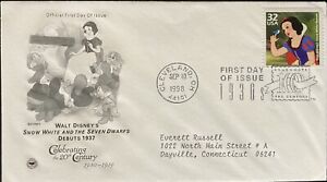 FDC~1998 CELEBRATING THE 20th CENTURY~SNOW WHITE AND THE SEVEN DWARFS DEBUT 1937
