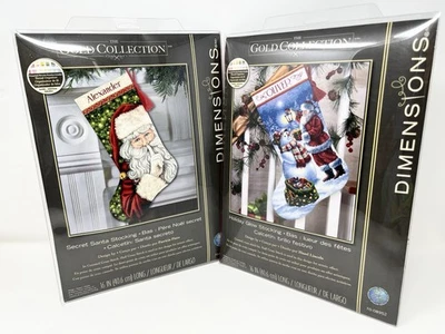 Dimensons Gold Collection "Secret Santa Stocking" Counted Cross Stitch & Snowman - Image 1 of 4