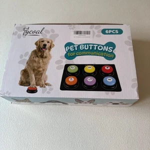 Dog Buttons For Communication Pet Training Talking Button Set of 6 New In Box - Picture 1 of 2