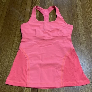 Reggiseno Lululemon Power Up Yoga Integrato Atletico Rosa Corallo Arancione Elasticizzato US 10 - Foto 1 di 3