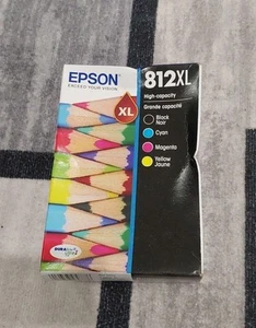 Epson 812XL Black Cyan Magenta Yellow Ink Cartridges T812XL-XCS Date 2027 H - Picture 1 of 7