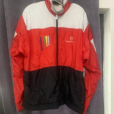 Vintage Sergio Tacchini Windbreaker Track Jacket Mens 42 Red Colorblock - Image 1 of 4