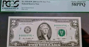 $2 Bill 2009 Series B (Note ⭐) Low Serial Numbers, Uncirculated) Only120.000repi - Picture 1 of 2
