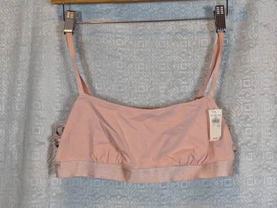 Aerie Real Good Strappy Bra Bandeau Side Lace Up Size Large Terra Cotta - Image 1 of 4