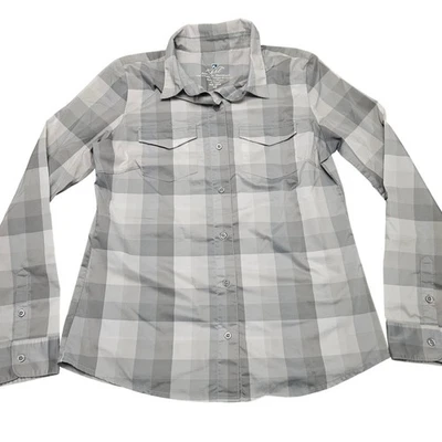 Camisa Kuhl Botón Frontal XS Gris Cuadros Ligera Pestaña Enrollable Gorpcore Exterior Foto 1 de 4