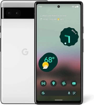 Google Pixel 6A 5G 128GB/6GB Single Sim Unlocked Sim Free SmartPhone - CHALK - Image 1 of 4