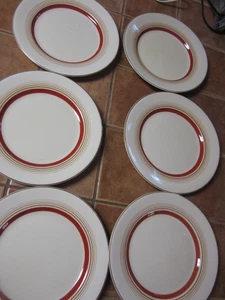 6 Vintage Enoch Wedgwood & Co Tunstall Hermes 9 7/8"Dinner Plates ART DECO Style - Picture 1 of 15