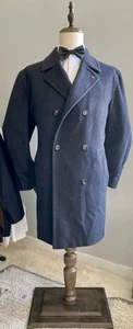 NEW Gorgeous Charcoal Gray Thick Wool DB Brioni Peacoat Style Overcoat Size L - Picture 1 of 15