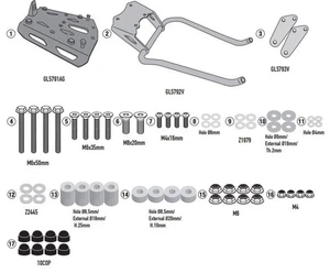Kit Attacco Givi SRA3128 per Bauletto Monokey, SUZUKI GSX S1000 GX - Picture 1 of 1