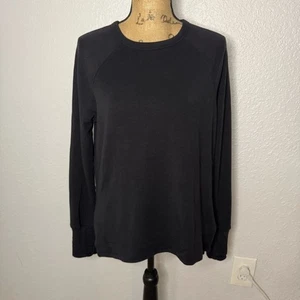 Felpa Athleta Coaster Luxe Recover nera taglia XS girocollo rilassata accogliente - Foto 1 di 9