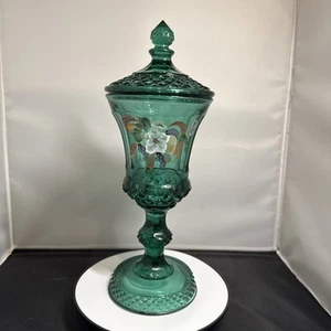 Fenton Signature Series Green Limited Hand-painted Urn Ltd #389 - Free Shipping - Picture 1 of 7