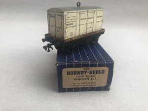 Hornby Dublo 32088 OO 3-Rail BR Low Sided Wagon With Meat Container VGC Boxed - Picture 1 of 18