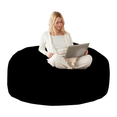 5FT Bean Bag Chair Soft Sofa with Memory Foam Filling Removable Flannel Cove - Image 1 of 4