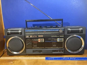 Montgomery Ward Portable Stereo/Boombox -Dual Tape Deck- Fully Operational - Picture 1 of 11