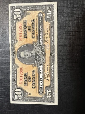 Canada 1937 $50 Fifty Dollar Banknote Gordon / Towers - Image 1 of 3