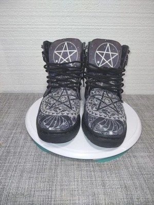 Botas Góticas Mujer Talla 8 - Pentagrama Pentagrama Quija Púrpura Negro - Sin Marca - Hombres Talla 6 Nuevas Foto 1 de 4