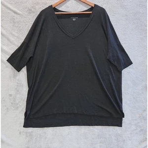 Eileen Fisher Bluse Bio Leinen schwarz Dolmanärmel Größe Medium Petite Beach - Bild 1 von 10