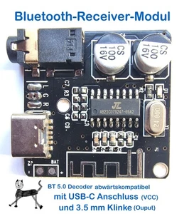 Ein Bluetooth-Receiver/Decoder-Modul BT5.0 abwärtskompatibel * USB-C-Anschluss - Bild 1 von 3