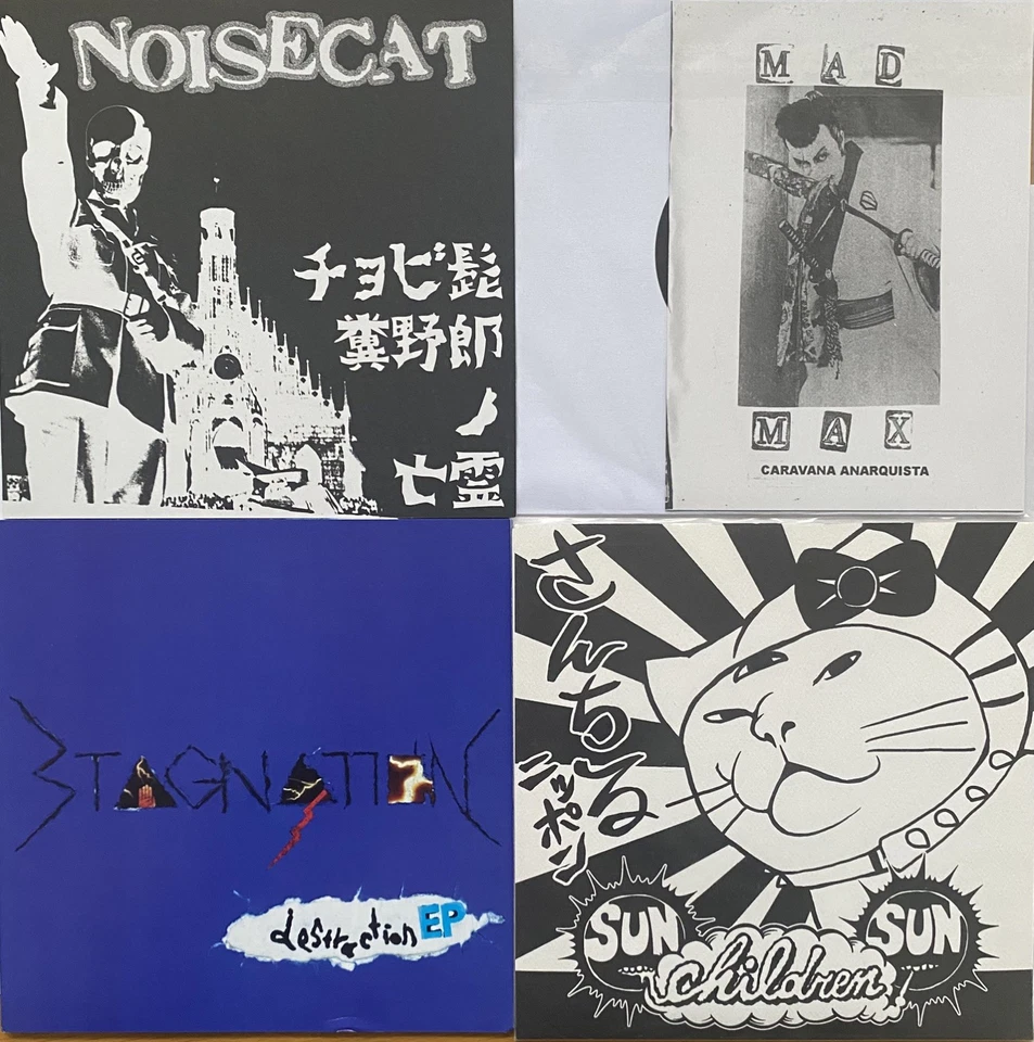 4 x 7” VINYL JAPANESE HARDCORE NOISE PUNK EP’S STAGNATION CARAVANA ANARQUISTA  - Image 1 of 2