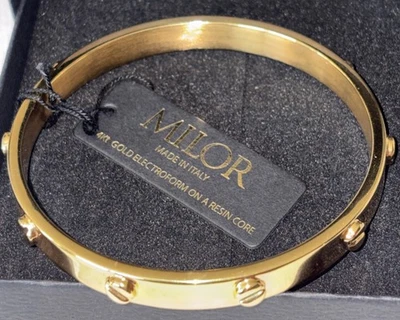 Brazalete MILOR Oro Amarillo 14K Italia Resina Tornillo  Foto 1 de 4