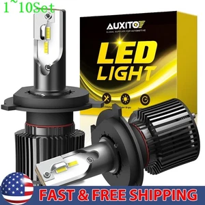 AUXITO H4 LED Headlight Bulb Kit Hi-Low Beam 6500K Super White 60000LM 1-10Set - Picture 1 of 12