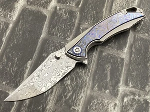 Sixleaf SL-60-TiZirconium Folding Knife RWL34+PMC27 Titanium+Zirconium Handle - Picture 1 of 11