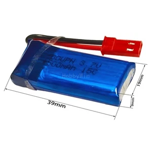 3.7V 500mAh 15C LiPO Battery JST Plug for Mini RC Aircraft Heli QuadCopter Drone - Bild 1 von 11