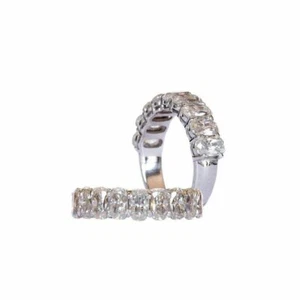 3.6ct Simulated Diamond Wedding Band Stackable Half Eternity White Gold Plated - Picture 1 of 5