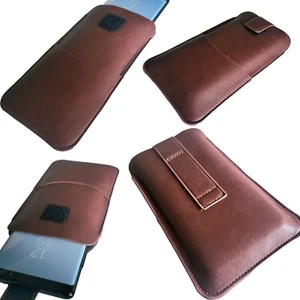 Apple iPhone 16 PRO MAX Soft Leather Case Pouch BROWN Cover - Picture 1 of 5