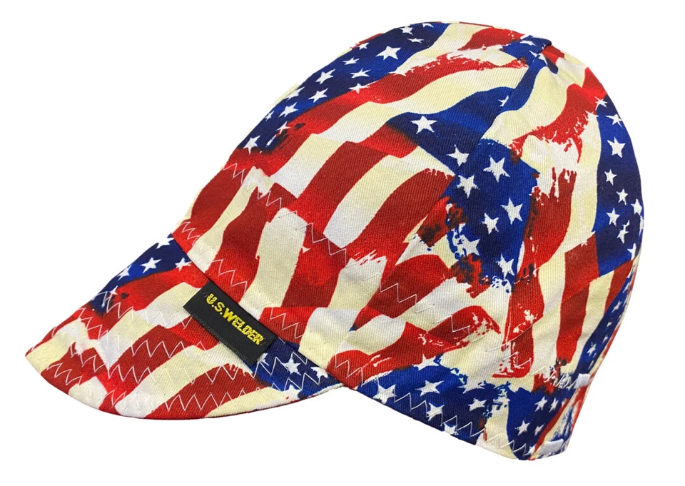 US WELDER Welding Caps Welders Hat Stars and Stripe Reversible by Comeaux Supply - Image 1 of 1