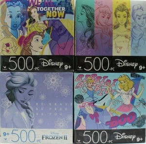 500 Pieces Jigsaw Puzzles Disney Princesses 4-Pack Small Pieces Hard 14 X 11 - Picture 1 of 6