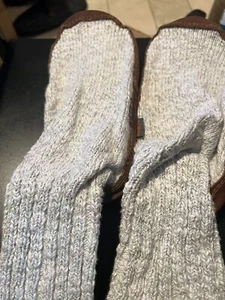 ACORN Ragg Wool Leather Sole Slipper Socks 6 1/2- 7 1/2Women's - Picture 1 of 9