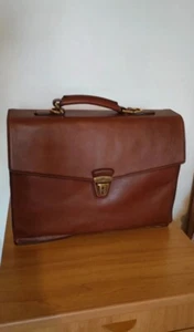 THE BRIDGE BORSA UFFICIO CARTELLA 24 ORE NOTEBOOK VINTAGE VERA PELLE MARRONE. - Foto 1 di 6