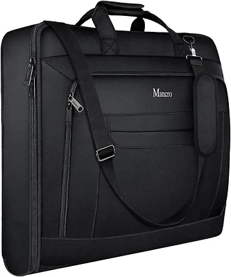 MANCRO Garment Bags for Travel, Large Suit Travel Bag for Men Women with Shoulder Carry