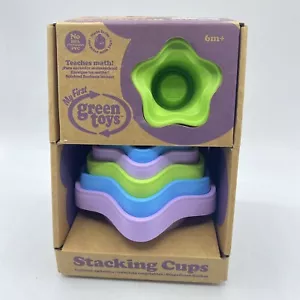 My First Green Toys Stacking Cups Pastel 100% Recycled Plastic 6 Plus Months - Picture 1 of 8