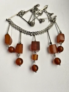 Vintage sowjetische ausgefallene Halskette Bernstein 11,70 gr - Bild 1 von 6