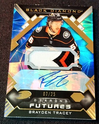 2022-23 Black Diamond Premium /25 Relic Auto Brayden Tracey Rookie RC #BDF-BT - Image 1 of 2