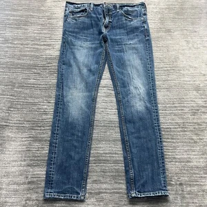 American Eagle Jeans Size 33x30 Mens Skinny Mid Rise Medium Wash Blue Denim - Picture 1 of 11