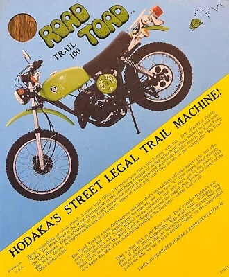 Hodaka Trail 100 Road Toad 1975 folleto de ventas brillante de 4 páginas - literatura - nuevo en stock 1976 Foto 1 de 3