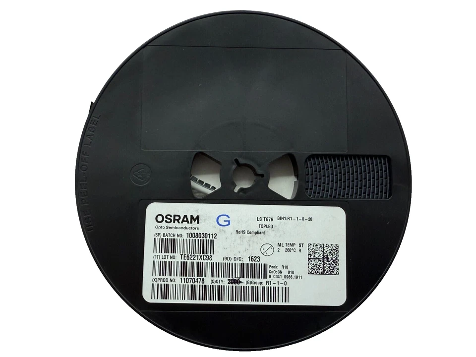 (1,957 PIECE REEL) LST676R1-1-0-20, OSRAM LED RED CLEAR 2PLCC SMD, ROHS - Image 1 of 1