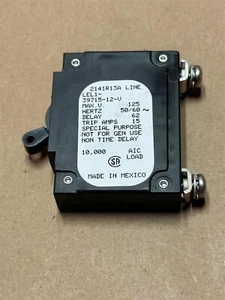 AIRPAX Sensata LEL1-39715-12-V 125VAC 1-Pole 15Amp Magnetic Circuit Breaker - Picture 1 of 6