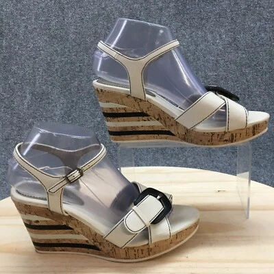 Sandalias Montego Bay Club para mujer 8 cuñas con cordones beige hebilla de cuero informales Foto 1 de 4