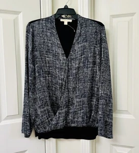 MICHAEL Michael Kors Long Sleeve Print Top, Size-L - Picture 1 of 6